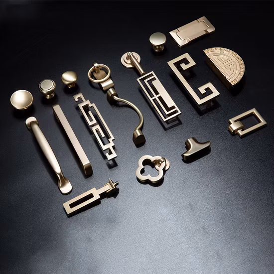 Chinese Style Antique Wardrobe Drawer Cabinet Door Handle Zinc Alloy Imitation Brass Brushed Furniture Handle