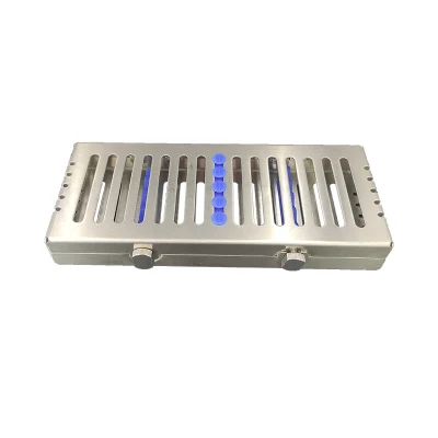 Cassette de esterilización con soporte para instrumentos dentales de acero inoxidable para cirugía